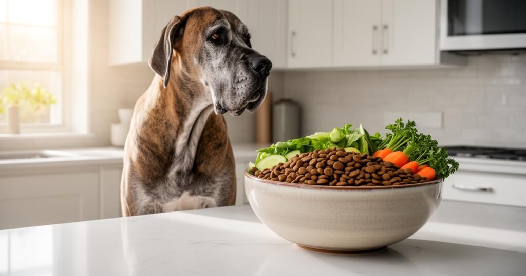 Bien nourrir son dogue allemand : comparatif entre croquettes ultra premium et nourriture humide